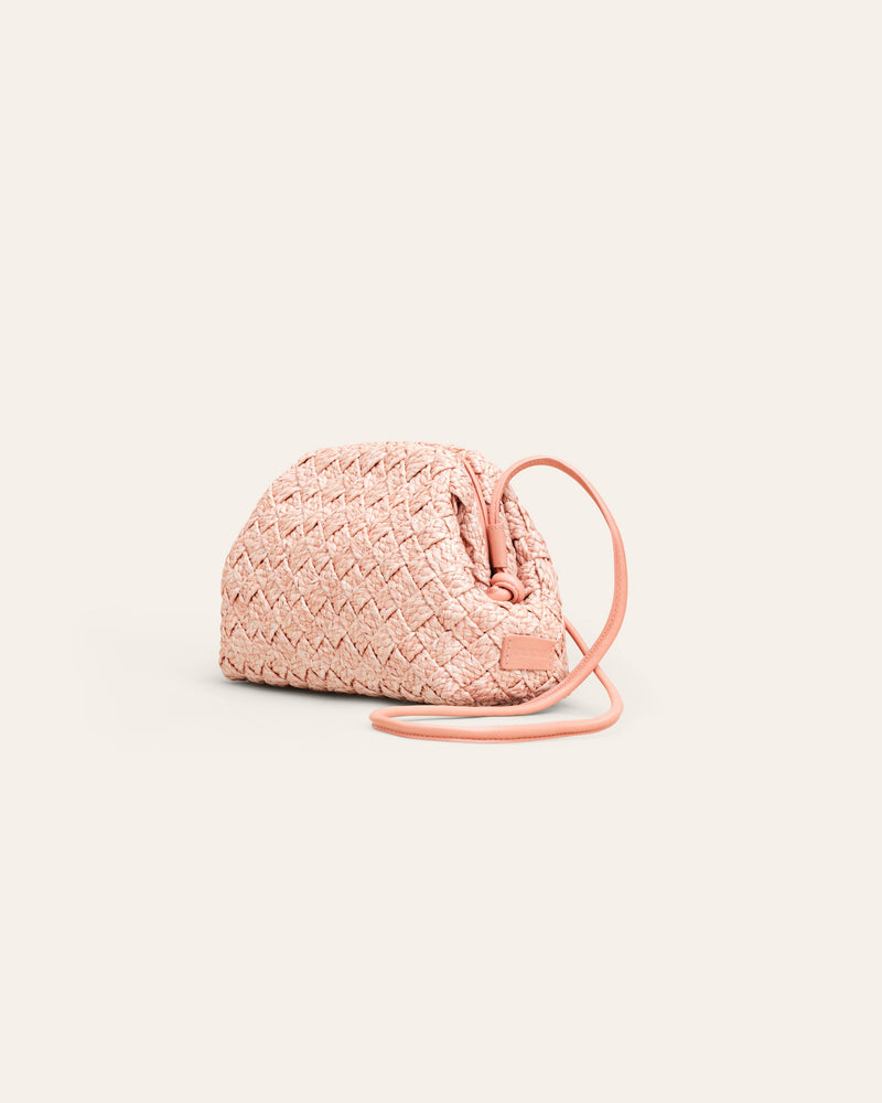 AIMEE Coral Haze Raffia Clutch