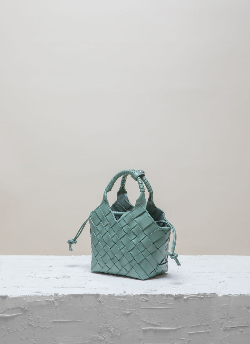 Cala Jade misu mini green leather cross-body bag