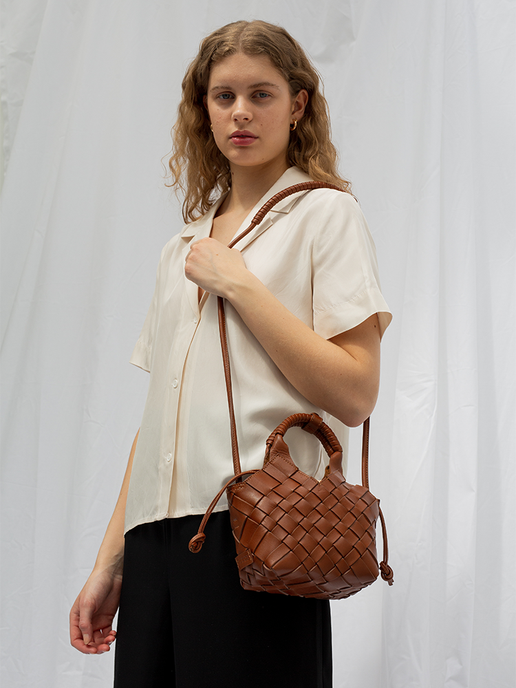 Cala Jade Misu Mini brown cross-body bag