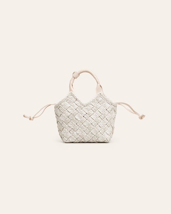 Cala Jade Misu Mini white raffia cross-body bag 1