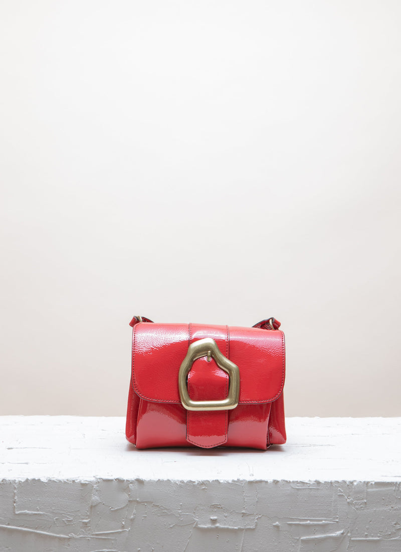 Cala Jade red patent cross-body bag