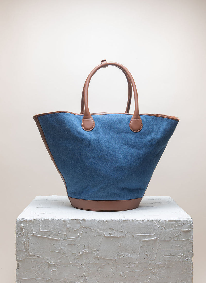 Cala Jade Sandhi blue jeans tote bag