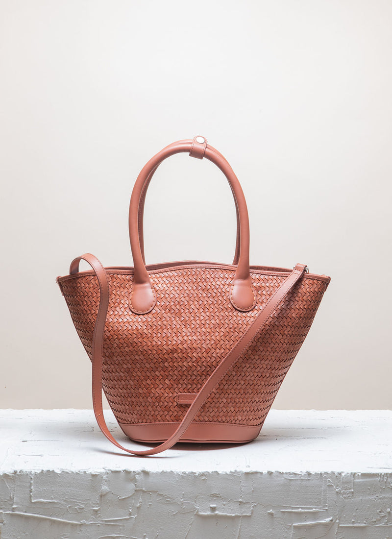 Cala Jade red leather tote bag 