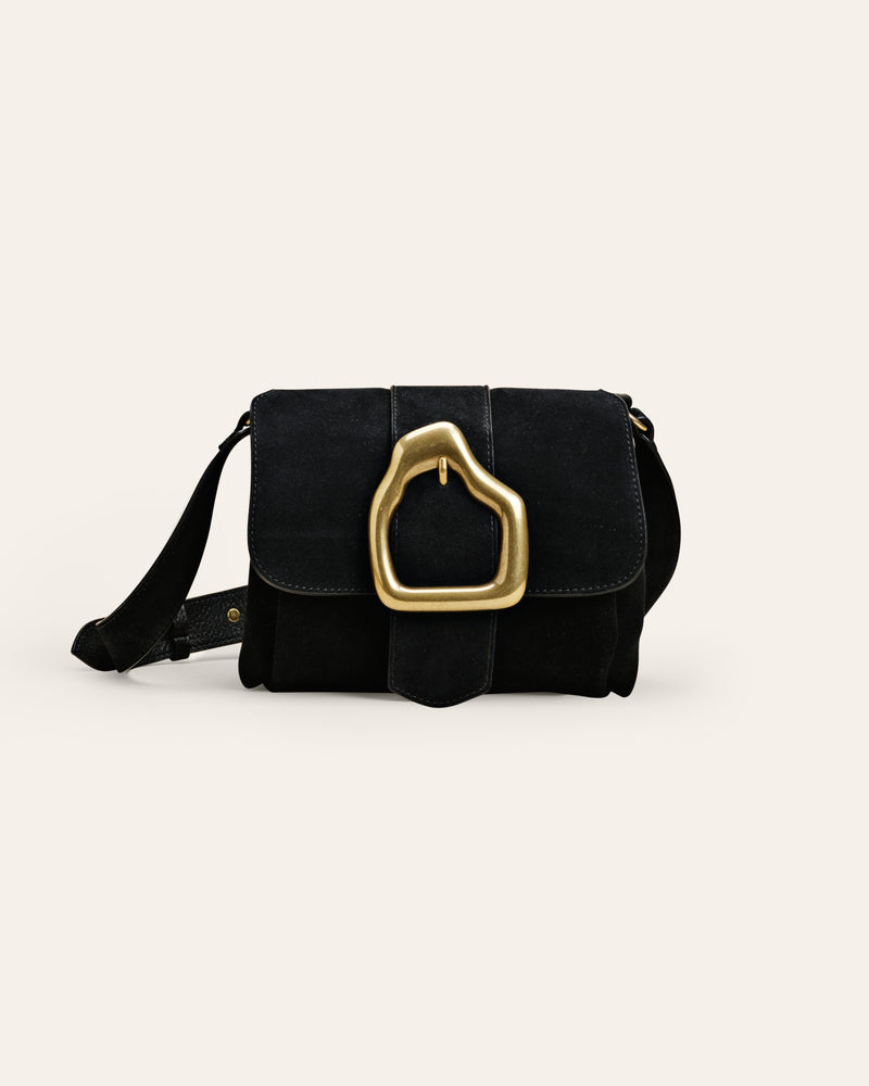 Cala Jade Nami mini black suede shoulder bag 1